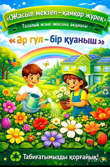 Әр гүл – бір қуаныш»  мекепке гүл сыйлау