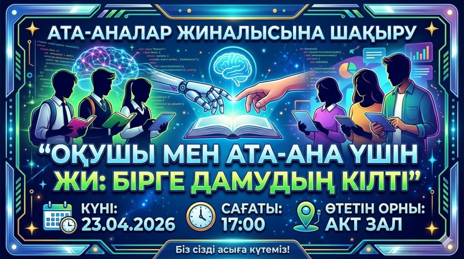 «Оқушы мен ата-ана үшін: бірге дамудың кілті» ата-аналар жиналысы